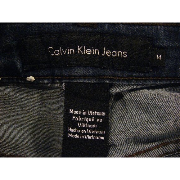 CALVIN KLEIN CUTOFF JEAN SHORTS Cut Off W 34 Denim Blue Hot Pants - Picture 7 of 9